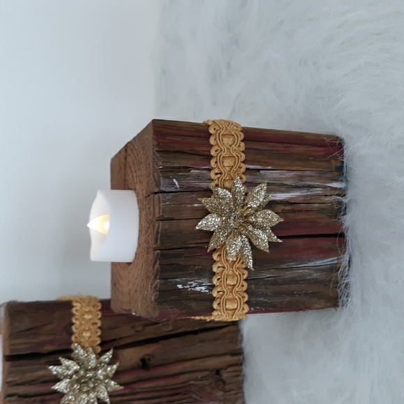 Farmhouse Rustic Wooden Candleholders Set of Three - Picture 2 of 5